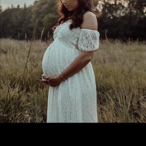 Beautiful white maternity gown